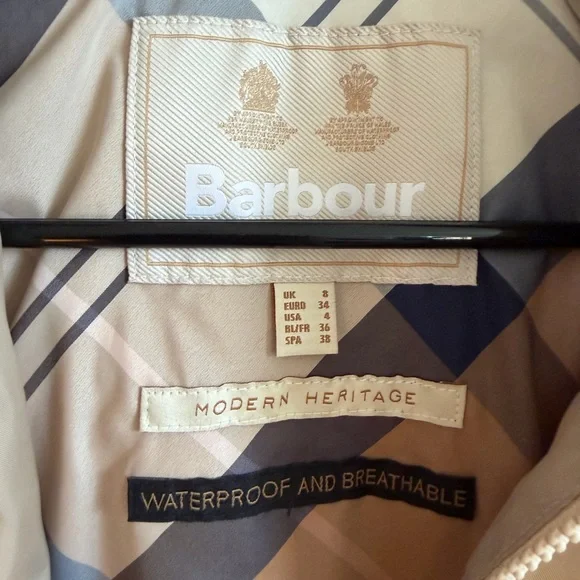Barbour Beige Trench Coat with Button Details - Picture 9 of 9